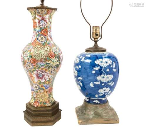 Two Chinese Porcelain Vases 19TH CENTURY the first a