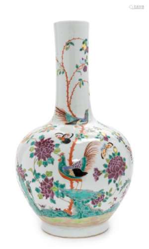 A Chinese Famille Rose Porcelain Bottle Vase LATE 19TH
