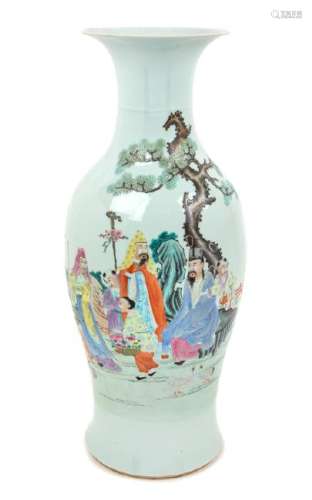 A Large Chinese Famille Rose Porcelain Vase 20TH