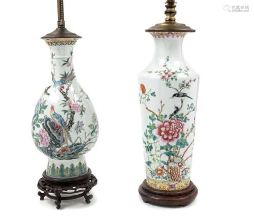 Two Chinese Famille Rose Porcelain Vases LATE 19TH/20TH