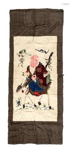 A Chinese Embroidered Silk Panel LATE 19TH/EARLY 20TH