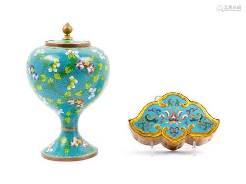 Two Chinese Cloisonné Enamel Articles   20TH CENTURY