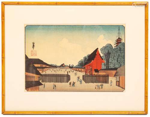 Utagawa Kuninao The View of Asakusa woodblock print,