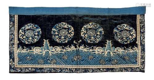 A Chinese Embroidered Silk Panel 19TH CENTURY of