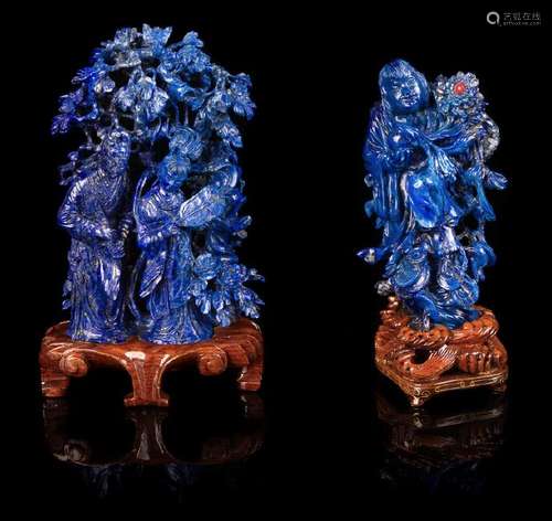 Two Chinese Lapis Lazuli Figures 20TH CENTURY the first