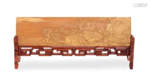 A Chinese Carved Bamboo Wrist Rest 20TH CENTURY of