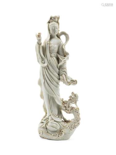 A Chinese Blanc-de-Chine Porcelain Dehua Figure of