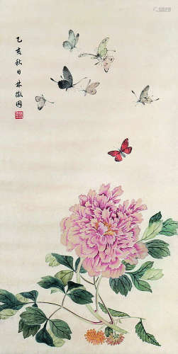 林徽因 花蝶图 立轴 纸本
