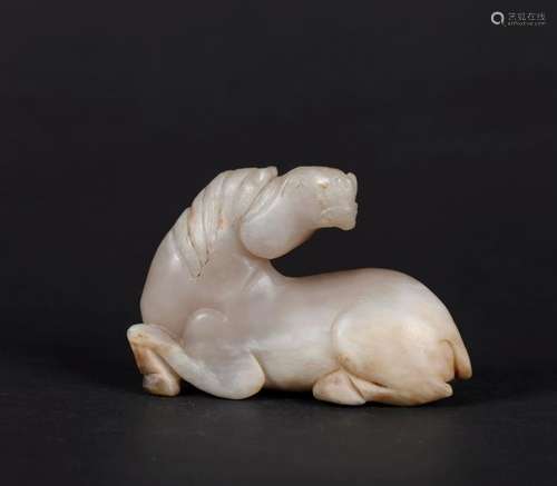 A CHINESE JADE HORSE