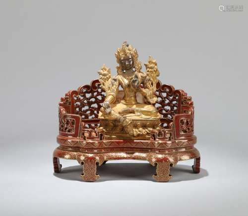 A CHINESE GILT BRONZE FIGURE OF TARA, 18TH CENTURY