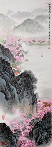 A CHINESE PAINTING, AFTER SONG WENZHI, INK AND COLOUR