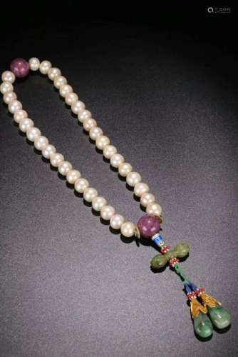 A CHINESE PEARL NECKLACE, QING DYNASTY