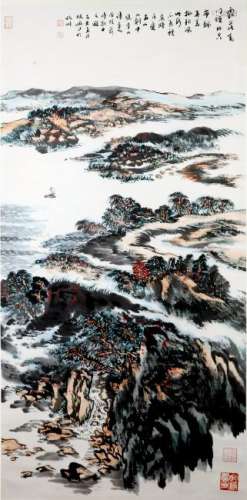 A CHINESE PAINTING, AFTER LU YANSHAO, INK AND COLOUR ON