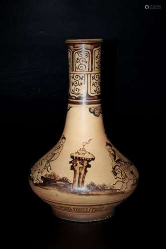 A CHINESE JIZHOU BOTTLE VASE