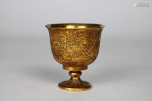 A CHINESE GILT BRONZE FIGURE OF CUP, 18TH CENTURY