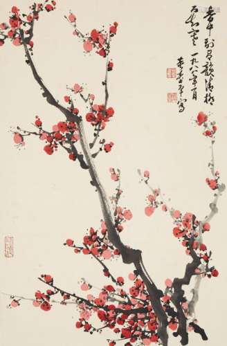 A CHINESE PAINTING, DONG SHOUPING, INK AND COLOUR ON