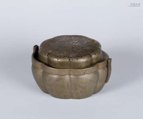 A CHINESE BRONZE HAND WARMER, QING DYNASTY