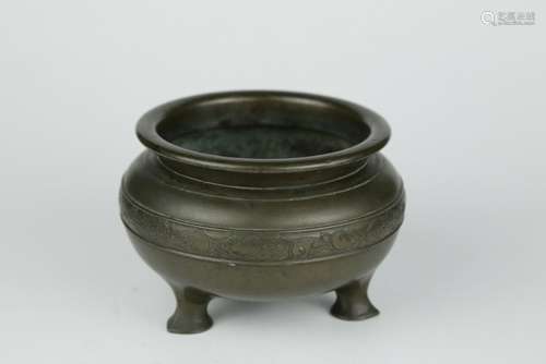 A CHINESE BRONZE CENSER, QING DYNASTY