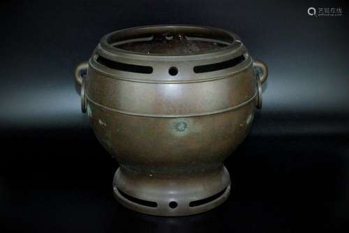 A CHINESE BRONZE CENSER, QING DYNASTY