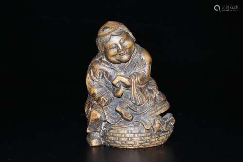 A CHINESE BAMBOO FIGURE OF LIUHAI, QING DYNASTY