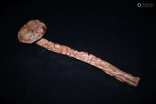 A CHINESE FRAGRANT WOOD RUYI SCEPTER, QING DYNASTY