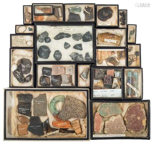 An extensive collection of Roman pottery, glass and pottery samples,