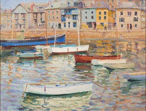 Attributed to Walter Gray [20th Century]- Harbour scene, possibly St.