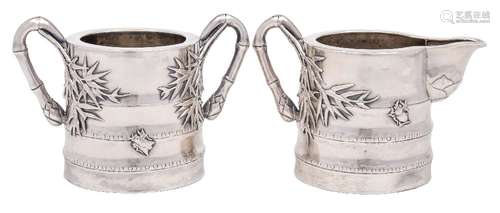 An early 20th century Chinese silver cream jug, maker Wang Hing & Co.