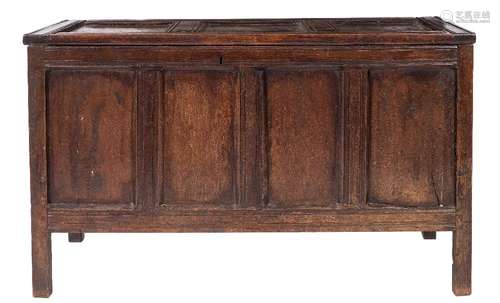 An 18th Century oak rectangular coffer:,