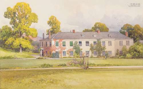 Frederick John Widgery [1861-1942]- Dunchideock House,:- signed watercolour, 28 x 45cm.