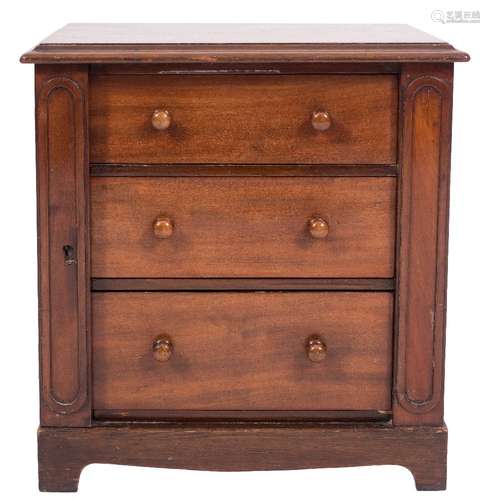 A pair of mahogany Wellington type collectors chests:,