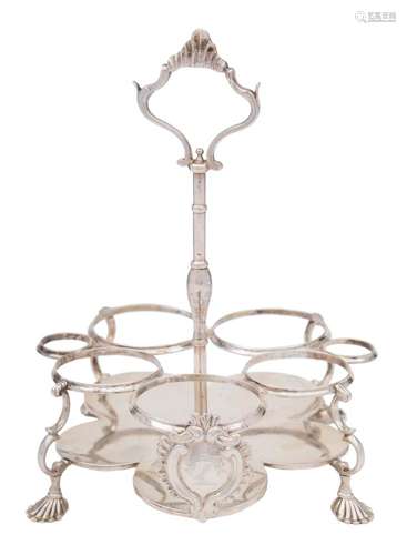 A George III silver cruet stand, maker I.