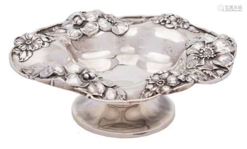 A Sterling silver pedestal dish,