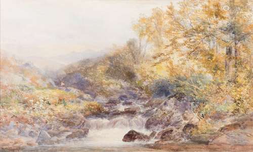 William Widgery [1822-1893]- On The Lyd,:- signed watercolour heightened with white, 43 x 71cm.