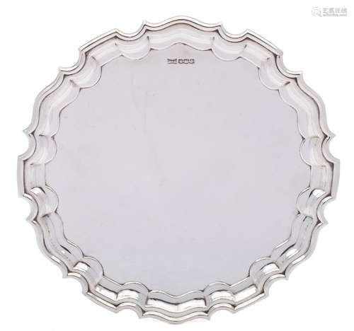 A George V silver salver, maker Walker & Hall, Sheffield,