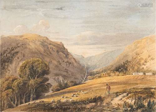 Anthony Vandyke Copley Fielding [1787-1855]- Nanette Rocks,:- watercolour 15.5 x 21cm.