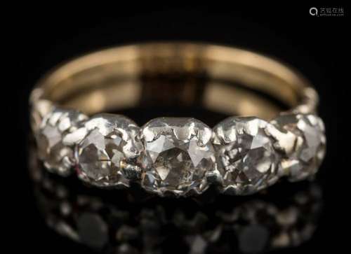 A diamond mounted five-stone,