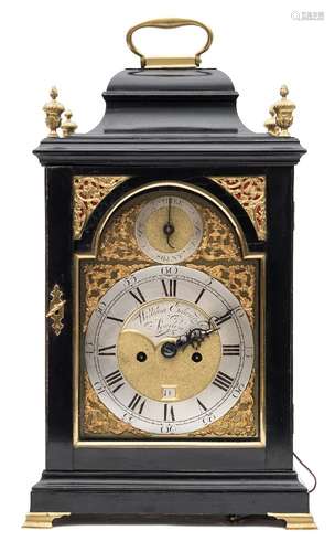 William Edwards, London, an ebonised Georgian bracket clock: the eight-day duration,