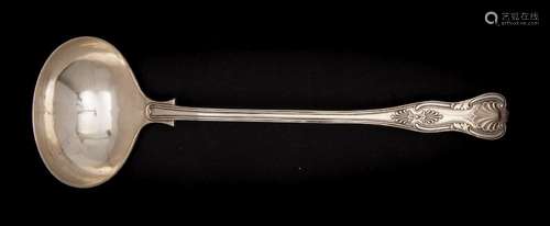 A Victorian silver Kings pattern soup ladle, maker Thomas Bowley, London,