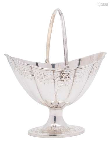 A Victorian silver sweetmeat dish, maker Walter & John Barnard, London, 1878: of oval outline,