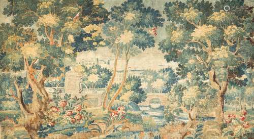 A mid 18th Century Aubusson tapestry panel:,