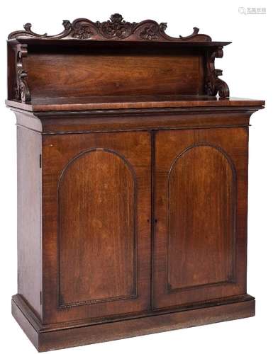 A Victorian rosewood chiffonier:,