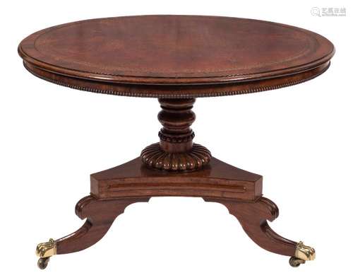 A Regency mahogany library table:,