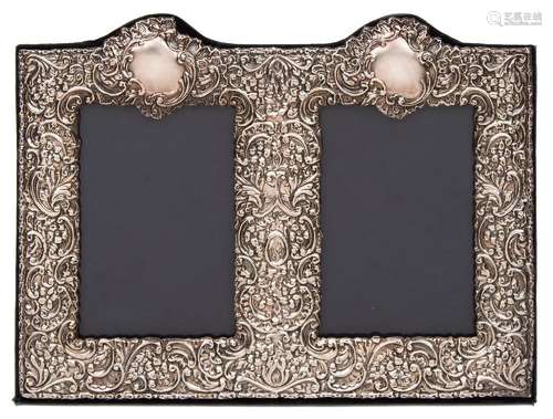 An Elizabeth II silver double photograph frame, maker Keyford Frames Ltd, London,