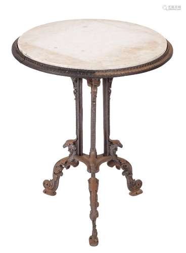 A Victorian cast iron circular conservatory table:,