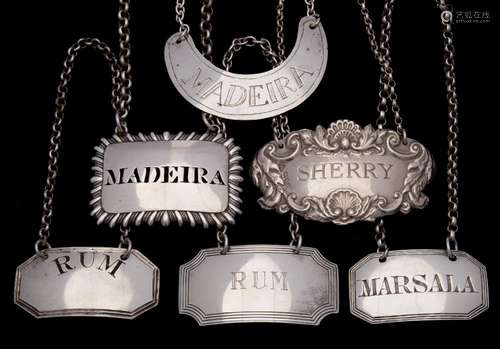 A George IV silver wine label 'Madeira' , maker Rebecca Emmes & Edward Barnard, London,