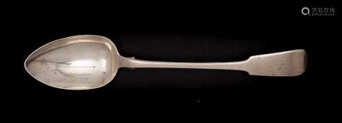 A William IV Irish silver fiddle pattern serving spoon, maker WC possibly William Cummins, Dublin,