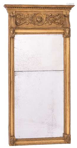 A Regency giltwood and gesso pier mirror:,