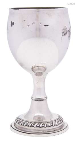 A George III silver goblet, maker's mark illegible, London,