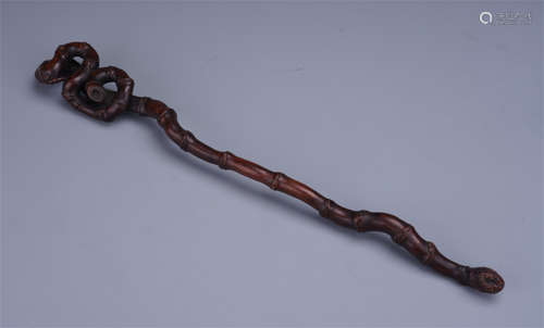 CHINESE HARDWOOD ZITAN RUYI SCEPTER